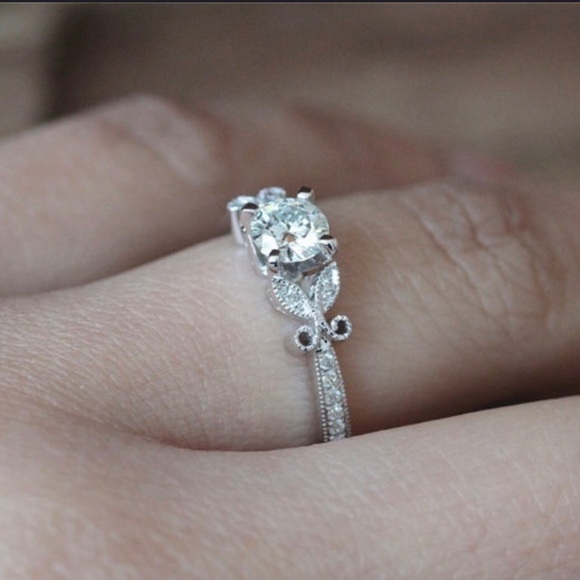 🌟SIZE 10 LEFT🌟STERLING SILVER VINTAGE FLORAL - Picture 7 of 8